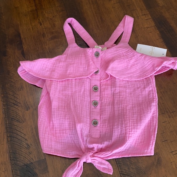 Big Girls Ruffled Button-Front Tank Top - Picture 2 of 8